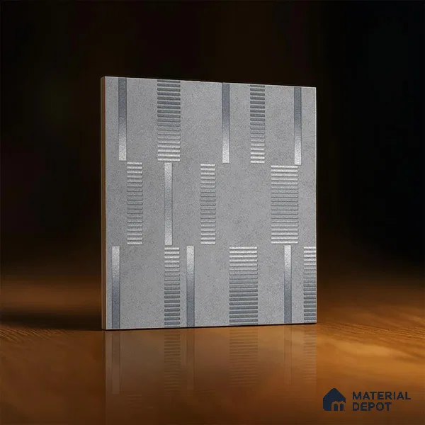 Highlighter Tiles  Tile TL 07251 E Plana 8015 GLM (Silver) 1 ft x 1 ft Ceramic Matte Finish - 9 mm  | 2 mm Spacer is Mandatory (Sample)